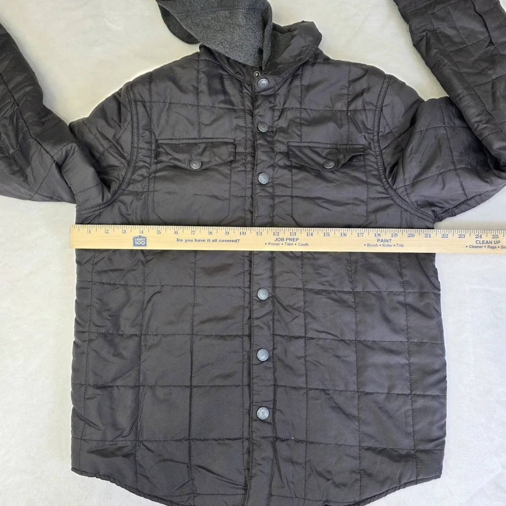 Distortion Quilted Jacket Men's Medium Fleece Hood Gorpcore Utility Pockets FLAW